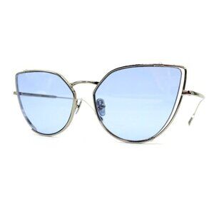 Verso Women's Supernova Sunglasses Blue Silver Frames Italy $300 55[]17-145